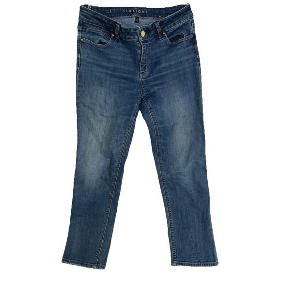 White House Black Market Jeans Women’s Blue The Straight Mid Rise Cotton Size 4 - Picture 1 of 4